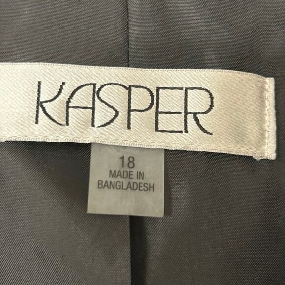 KASPER NWT Open Front Fly Away 3/4 Sleeve Black Suit Jacket Size 18 - Picture 9 of 14